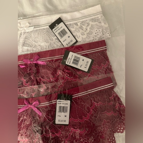 NWT Frederick’s of Hollywood 3 Pack Bundle Caroline Panties in White and Purple - Picture 3 of 5